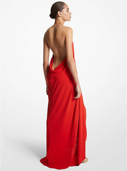 Crepe Jersey Necklace Gown