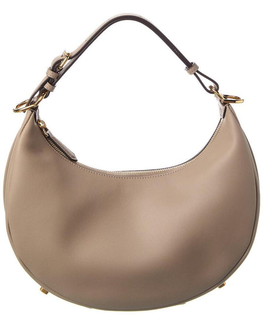 FENDI Fendigraphy Small Leather Hobo Bag