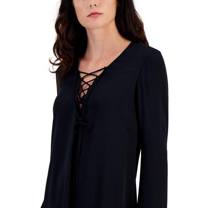 Women's Lace-Up Long-Sleeve Dress