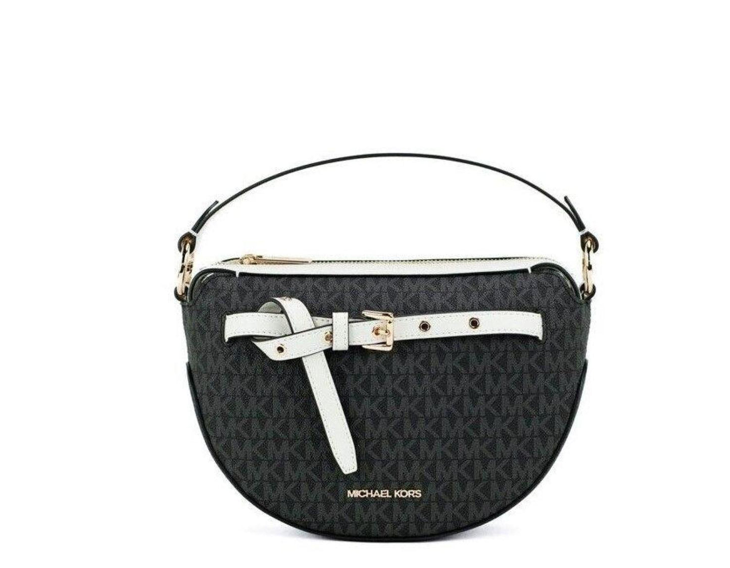 Michael Kors Emilia   Signature PVC Small Half Moon Crossbody Women's Handbag