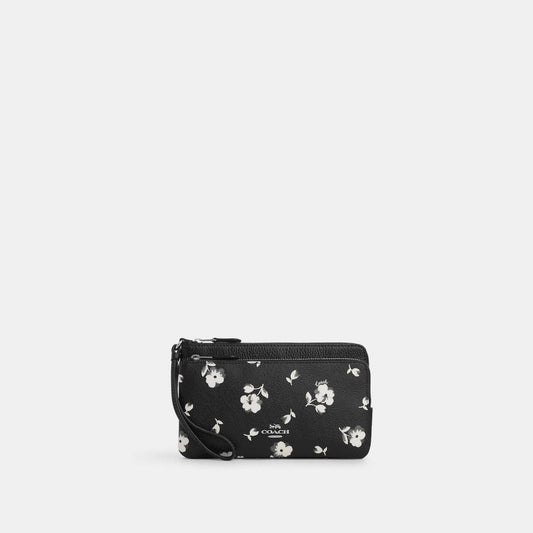 Coach Outlet Double Zip Wallet With Floral Print