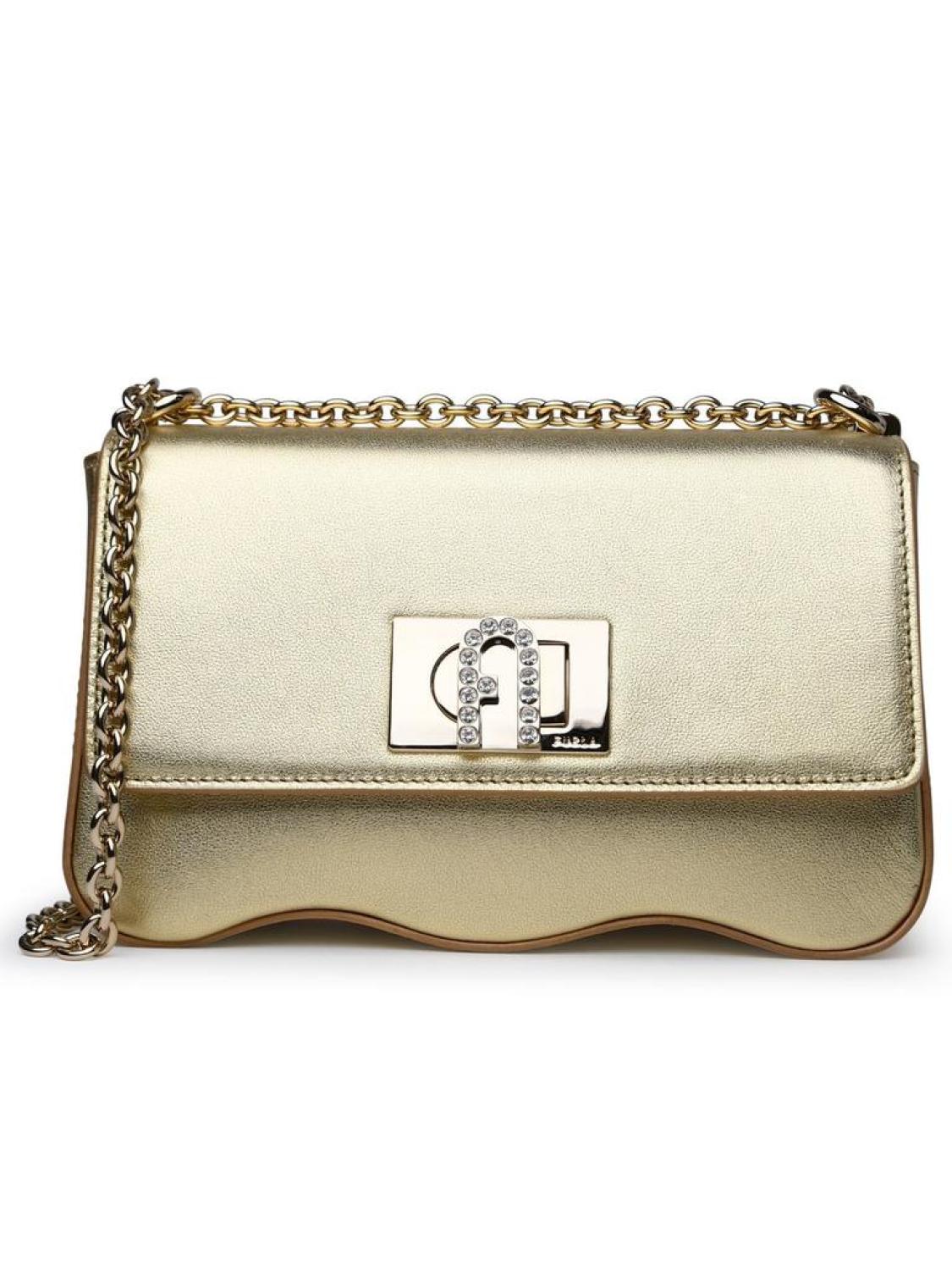 Furla Logo Embellished Foldover Top Shoulder Bag