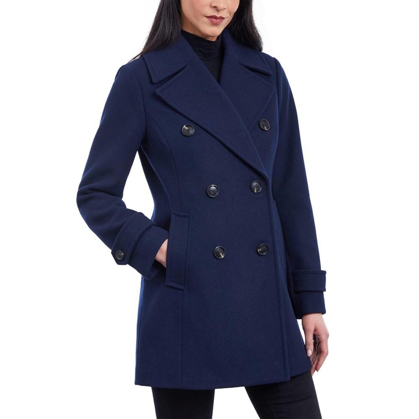 Women's Double-Breasted Notched-Collar Coat