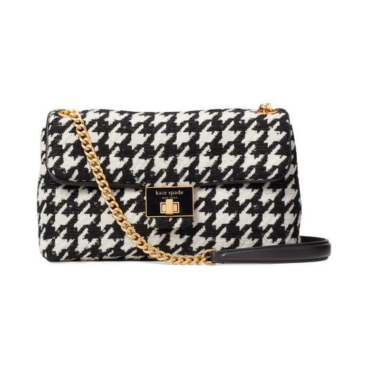 Evelyn Sequin Houndstooth Fabric Medium Convertible Shoulder Bag