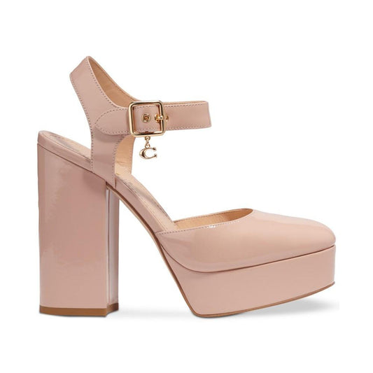 Women's Isabella Ankle-Strap Platform Block-Heel Pumps