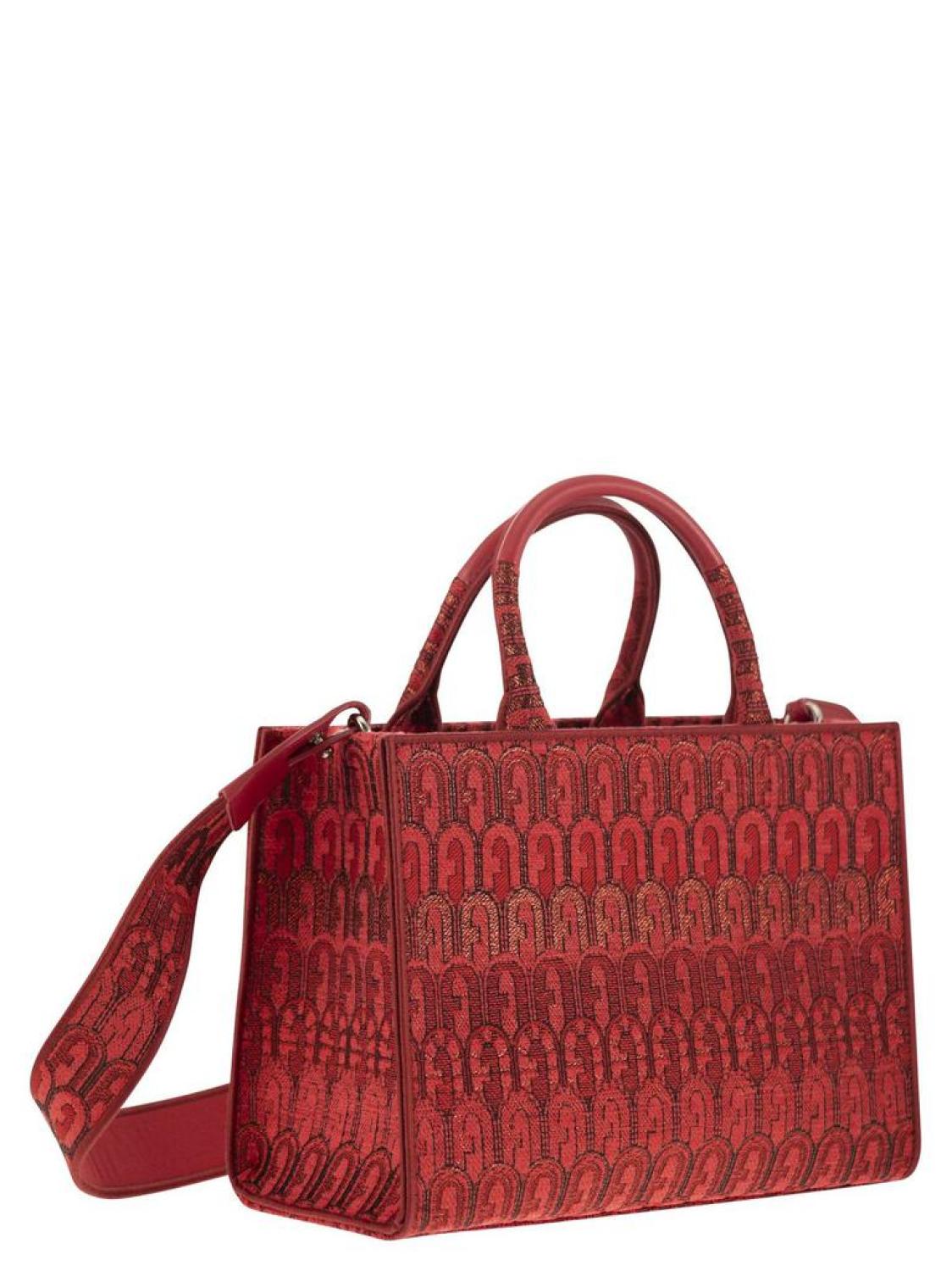 Furla Patterned Arco Jacquard Small Tote Bag