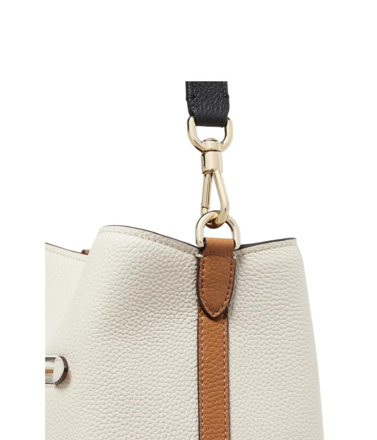 Hudson Colorblocked Pebbled Leather Shoulder Bag