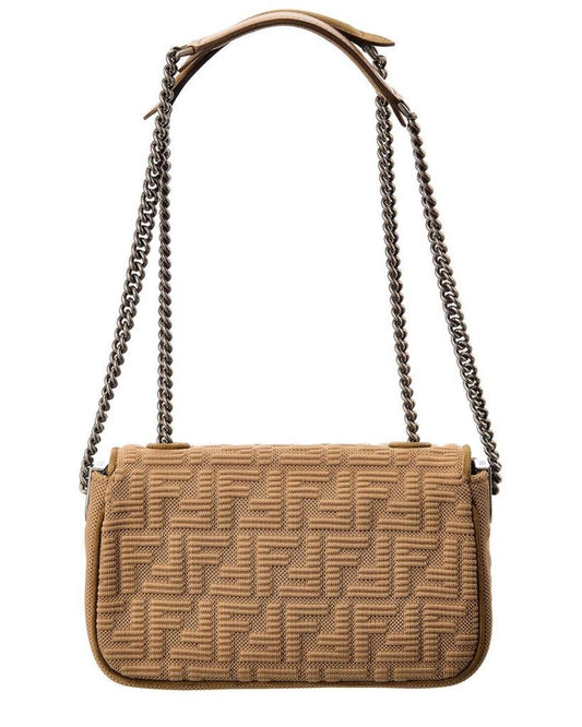 FENDI Baguette Midi FF Tech Mesh Shoulder Bag