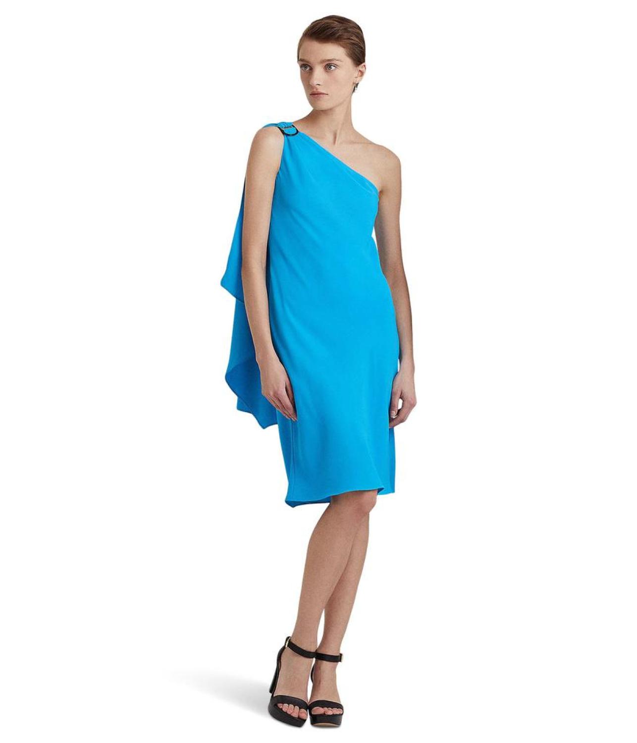 Georgette One-Shoulder Cocktail Dress