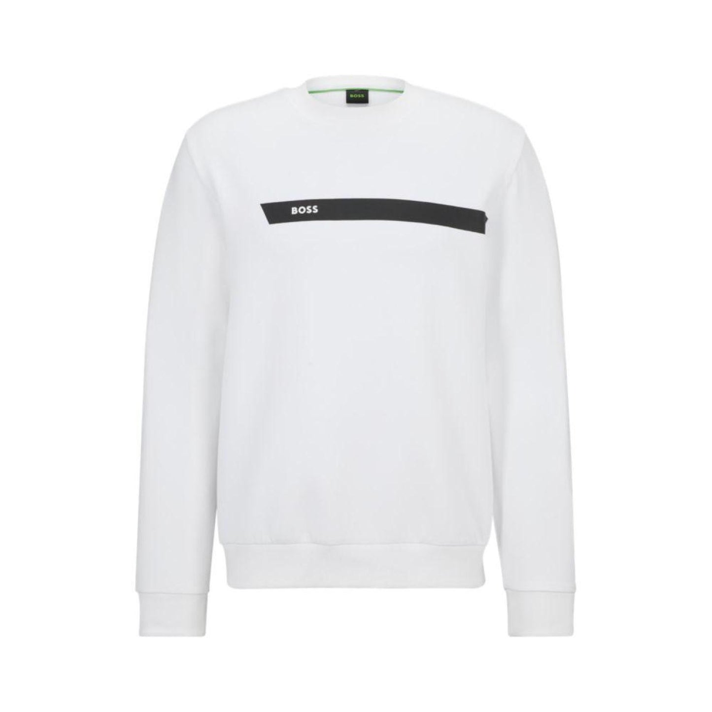 Cotton-blend sweatshirt with graphic logo stripe