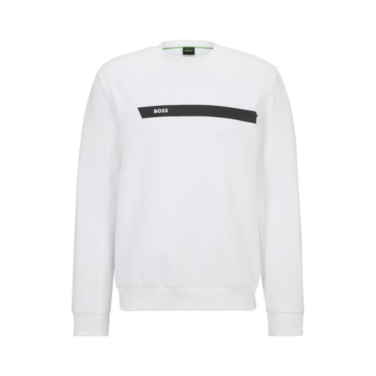 Cotton-blend sweatshirt with graphic logo stripe