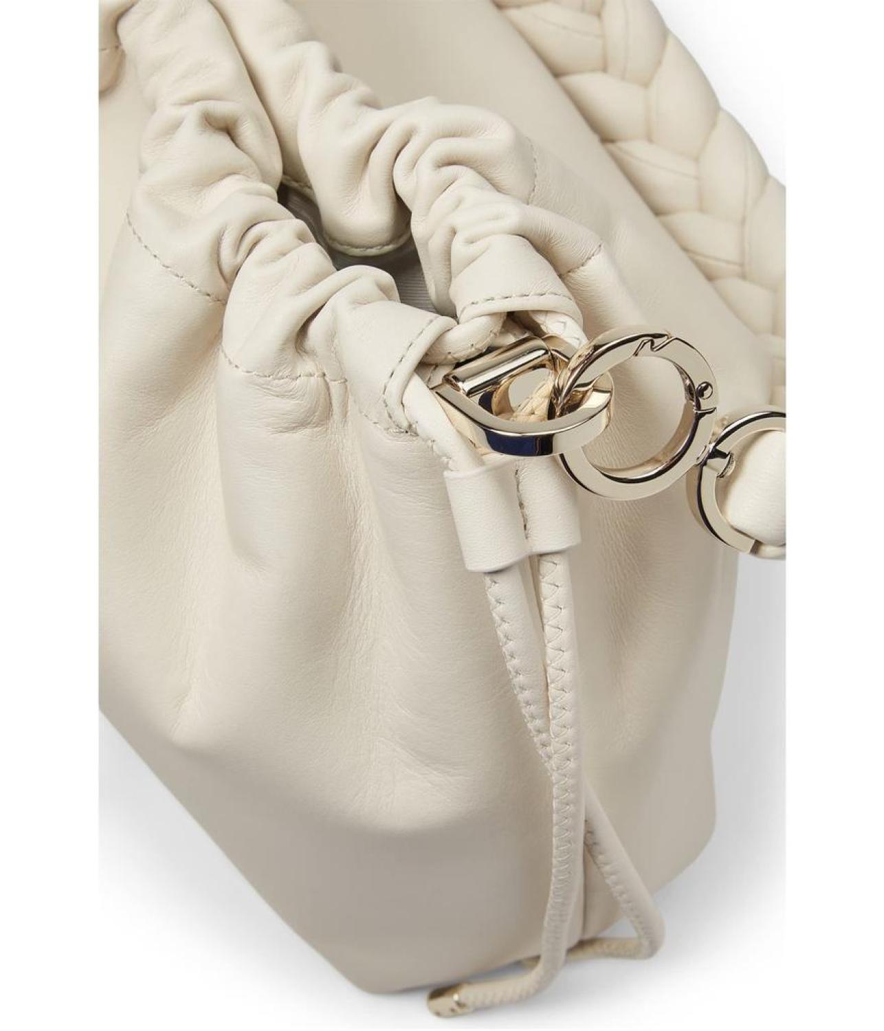 Meringue Smooth Nappa Leather Large Shoulder Bag