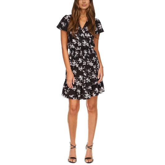 Women's Printed Faux-Wrap Dress, Regular & Petite