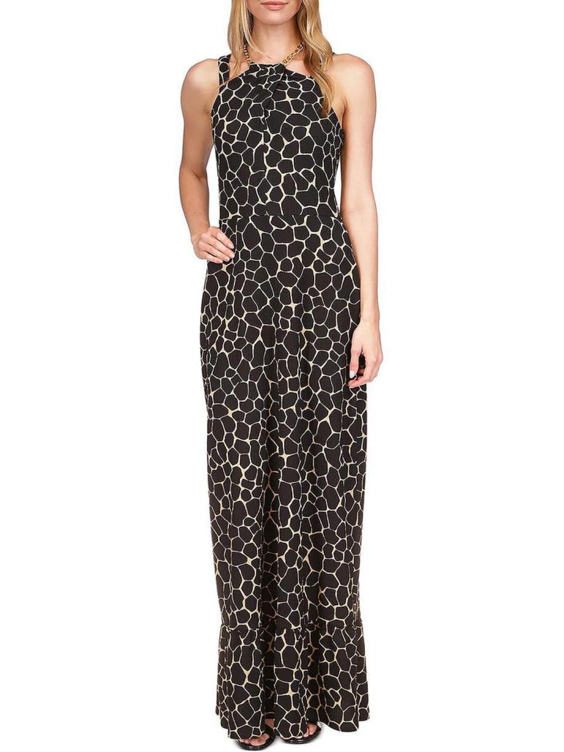 Giraffe Womens Textured Halter Maxi Dress