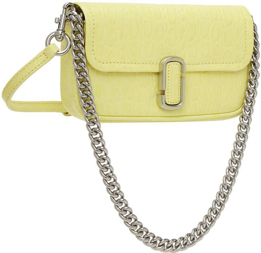 Yellow Mini Croc-Embossed 'The J Marc' Shoulder Bag