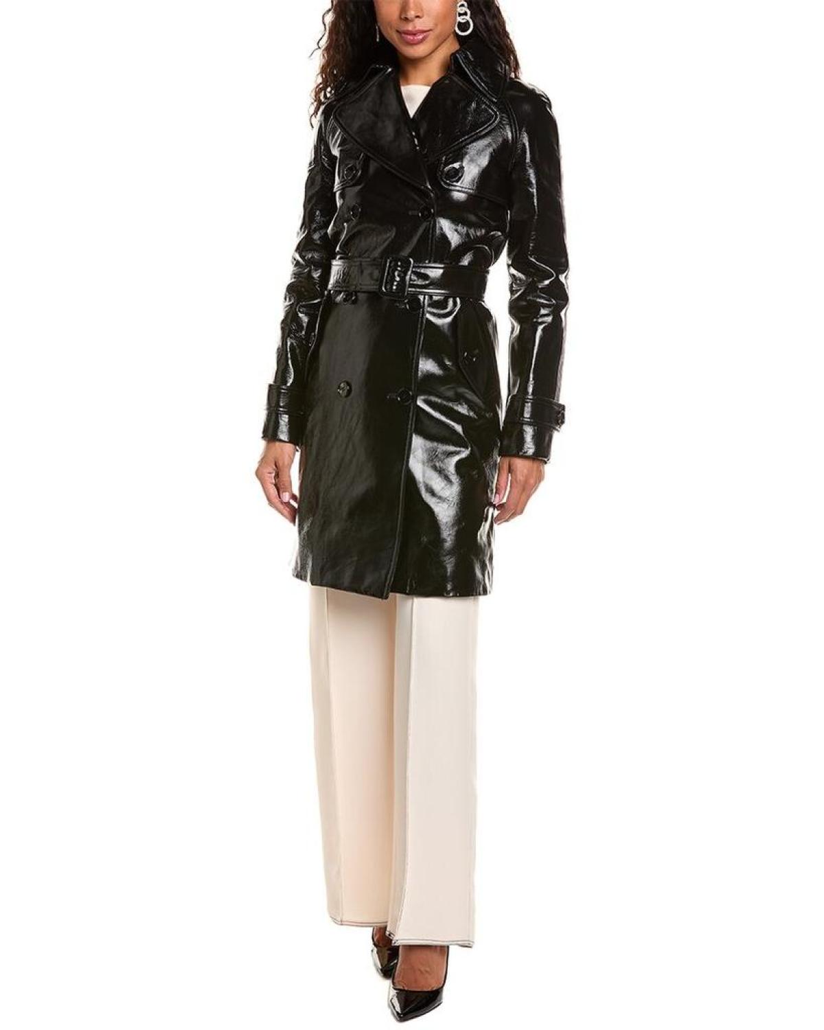 Michael Kors Collection Leather Trench Coat