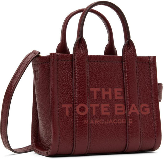 Burgundy 'The Leather Mini Tote Bag' Tote