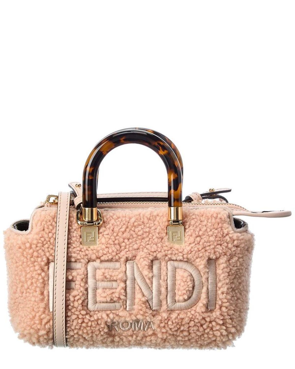 FENDI By The Way Mini Shearling Shoulder Bag