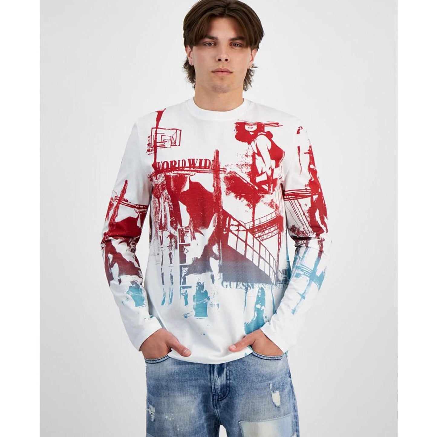 Men's Placed Graphic Long-Sleeve T-Shirt