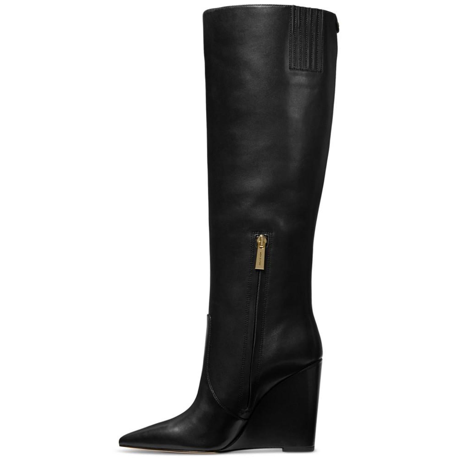 Black wedge hotsell dress boots