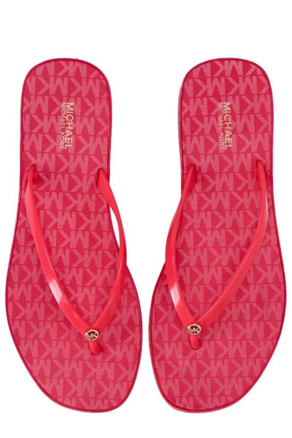 Michael kors best sale red flip flops