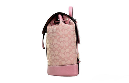 COACH Dempsey True pink Signature Jacquard Canvas Logo Patch Women's Backpack