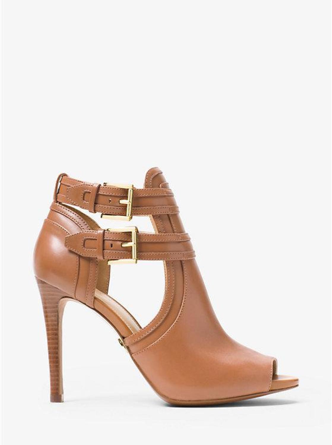 Blaze Leather Open-Toe Bootie