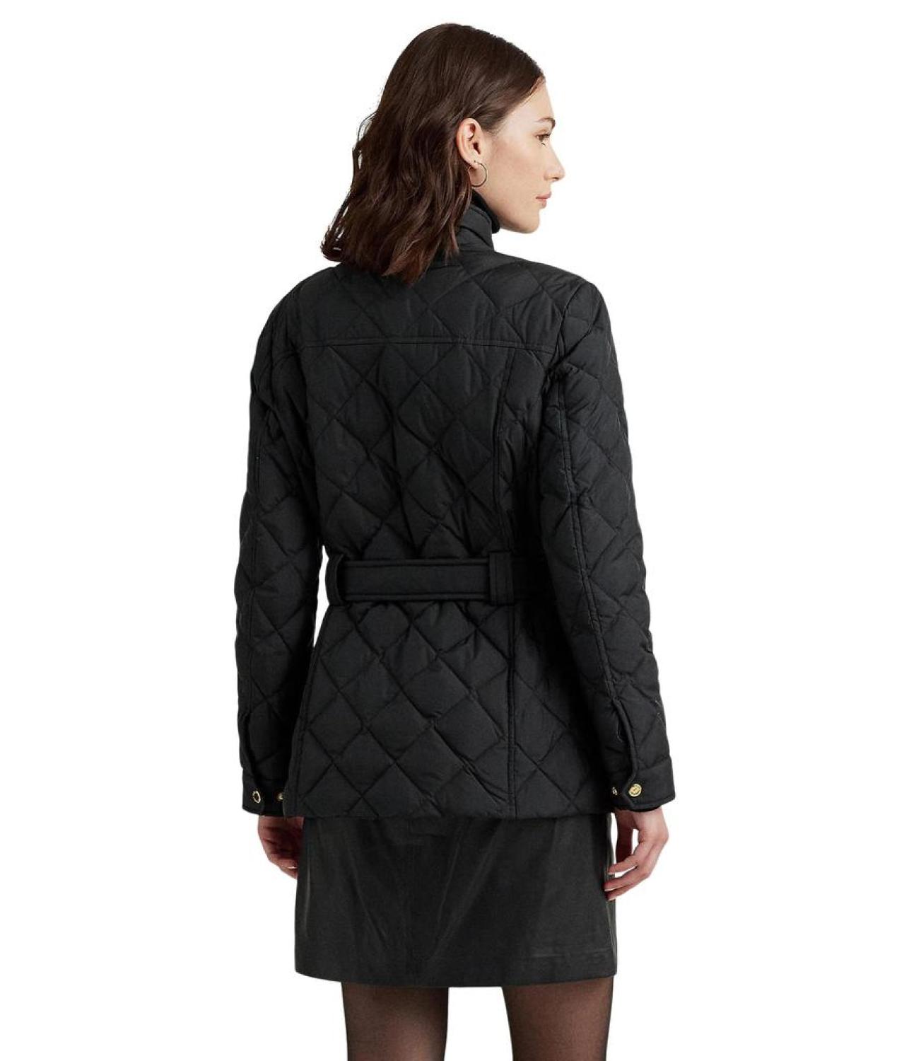 Diamond-Quilted Down Coat