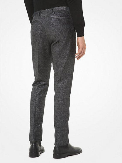 Slim-Fit Metallic Wool-Blend Trousers