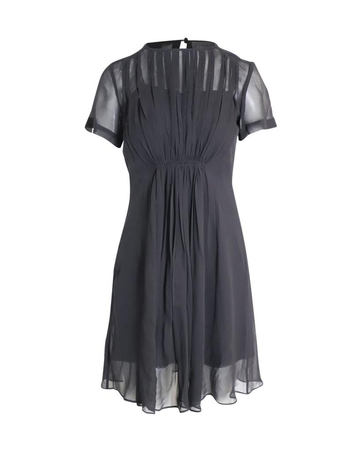 Marc by Marc Jacobs Pleated Chiffon Dress in Black Silk