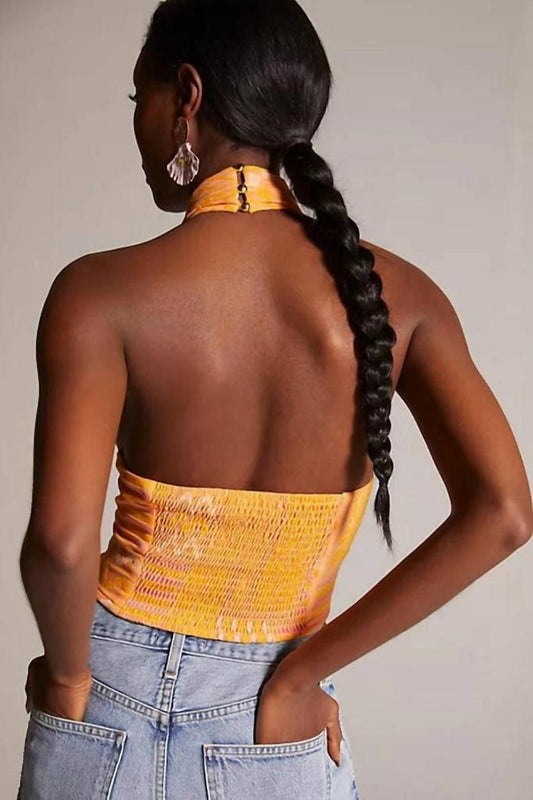 Halter Wrap Top In Citrus