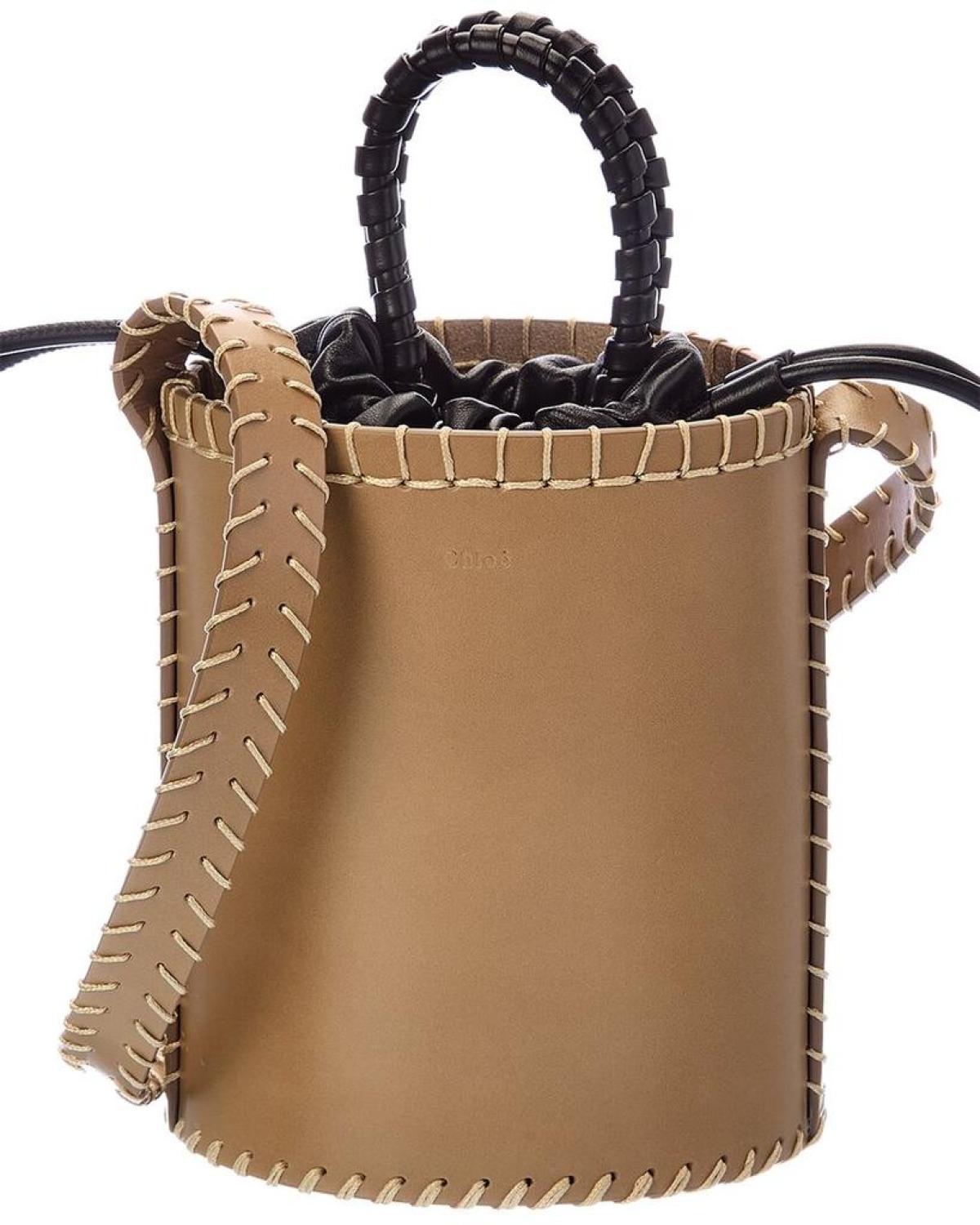 Chloe Louela Mini Leather Bucket Bag