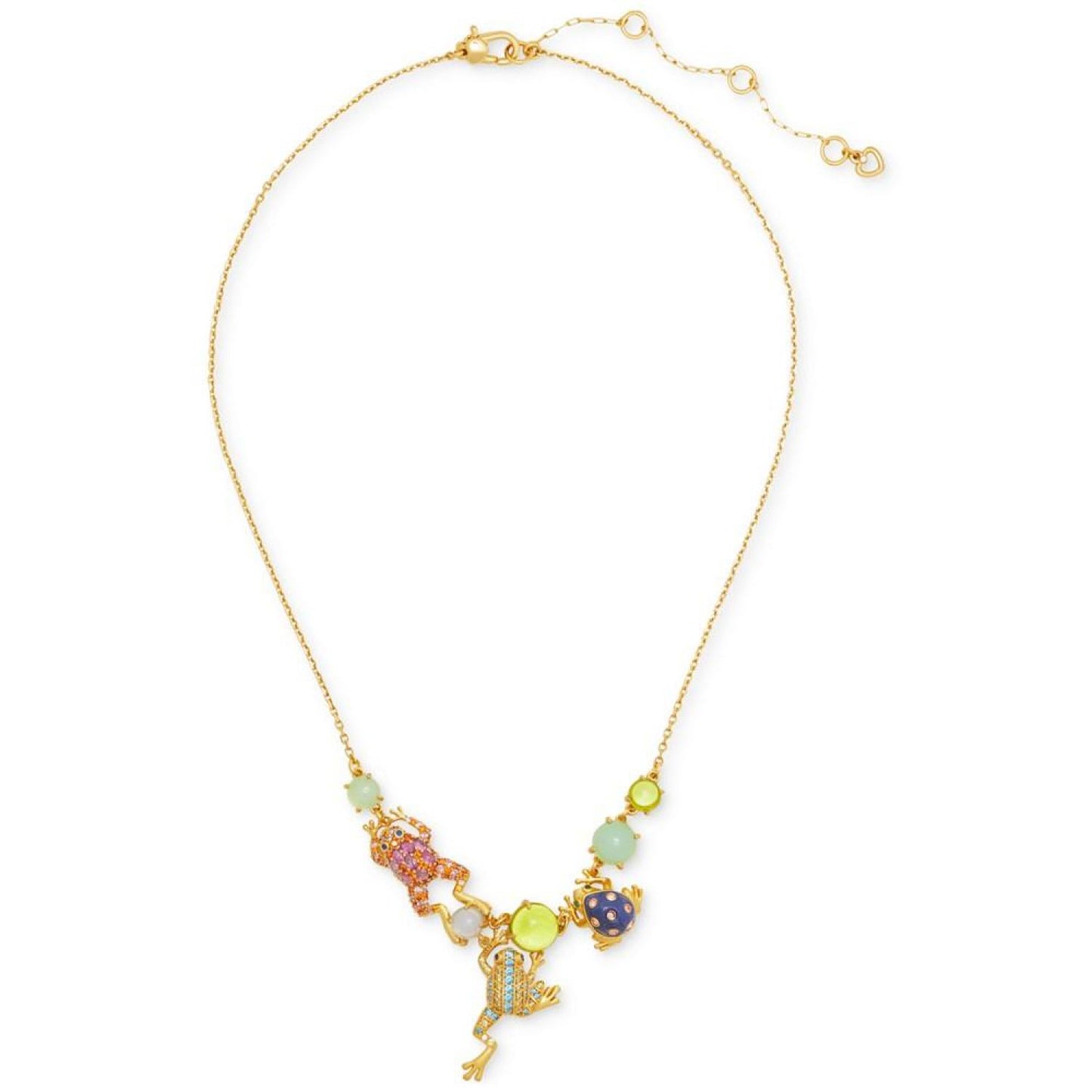 Gold-Tone Take The Leap Frontal Necklace, 16" + 3" extender