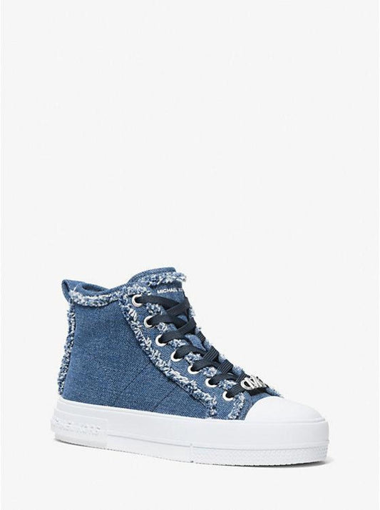 Evy Frayed Denim High-Top Sneaker