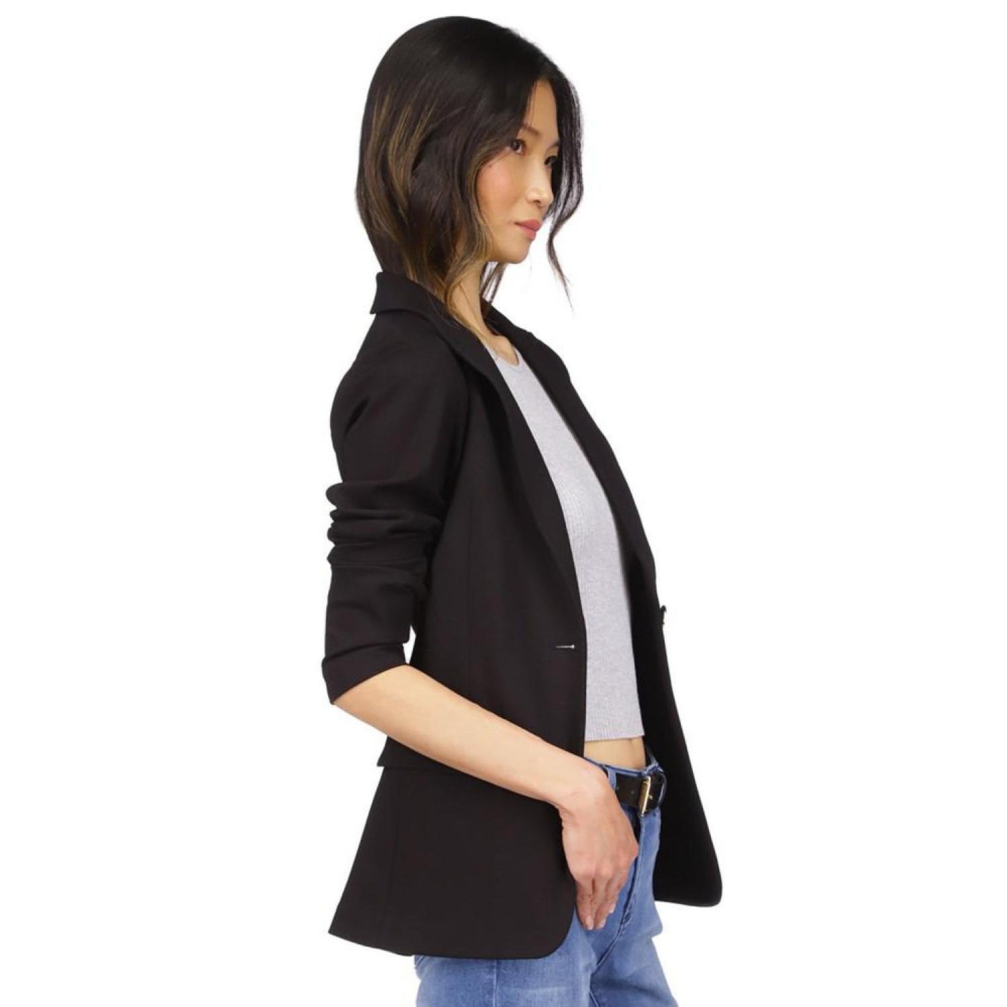 Women's Knit One-Button Blazer, Regular & Petite