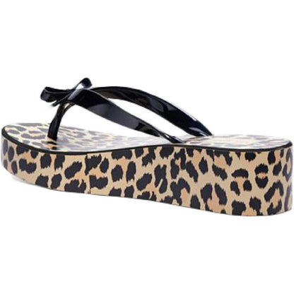 Rina Womens Animal Print Slip On Wedge Sandals