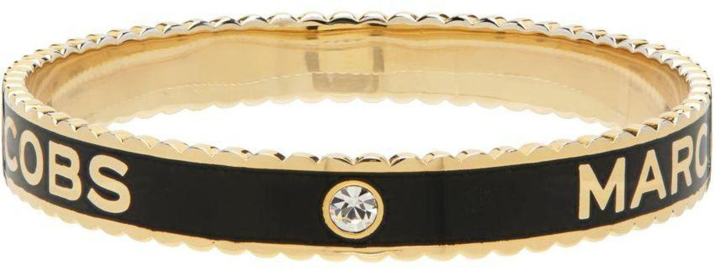 Gold & Black'The Medallion Large' Cuff Bracelet