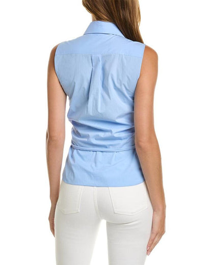 Michael Kors Poplin Tie Top