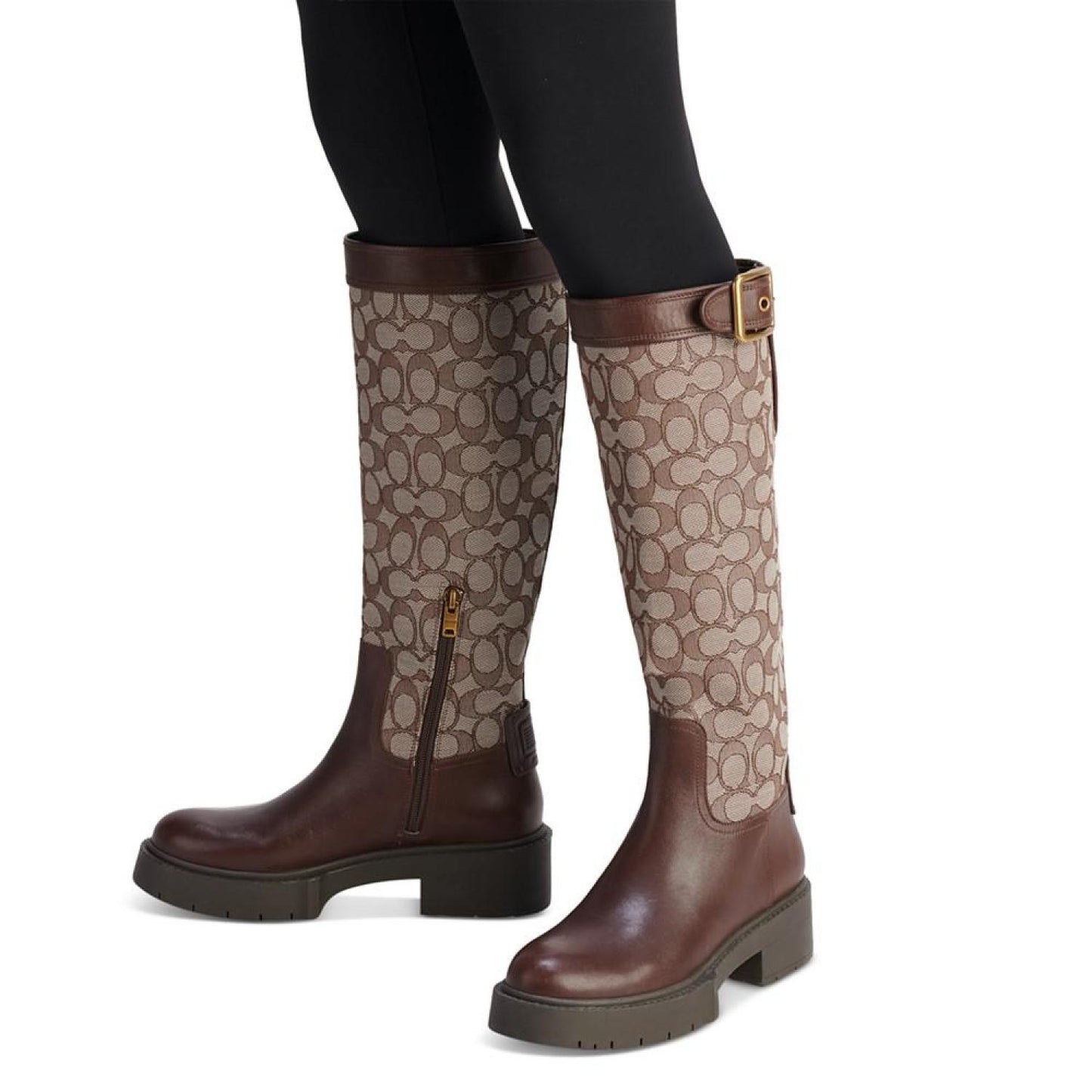 Women's Lilli Buckled-Strap Block-Heel Riding Boots