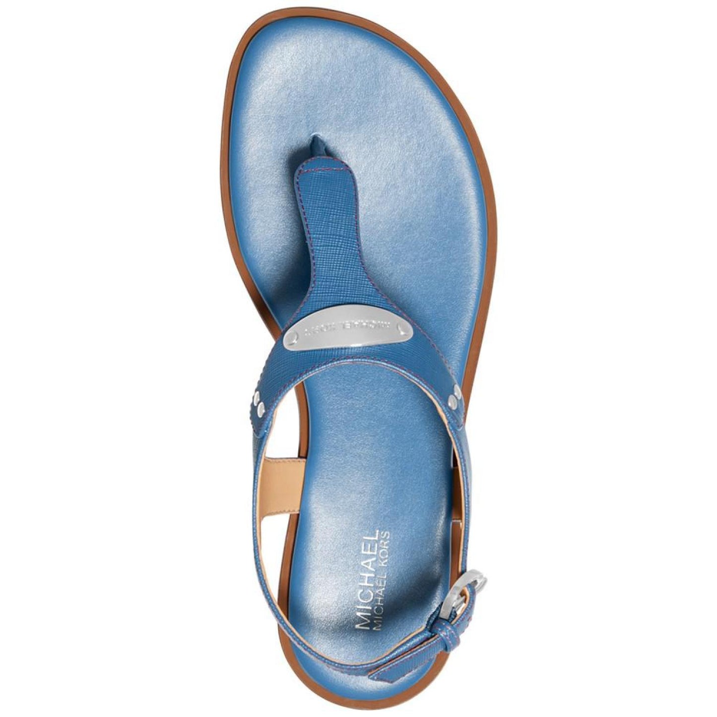 Women's MK Plate Flat Thong Sandals