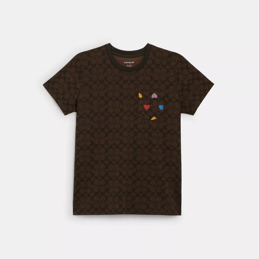 Coach Outlet Rainbow Heart Signature T Shirt