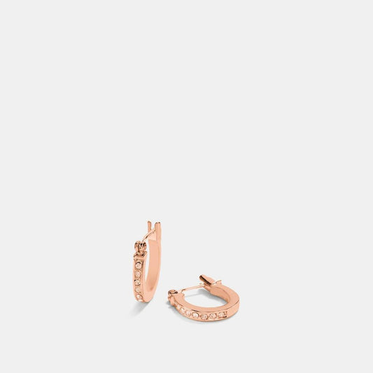 Coach Outlet Pave Signature Huggie Earrings