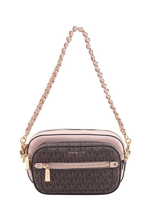 Michael Kors Jet Set Logo Plaque Zip-Up Crossbody Bag