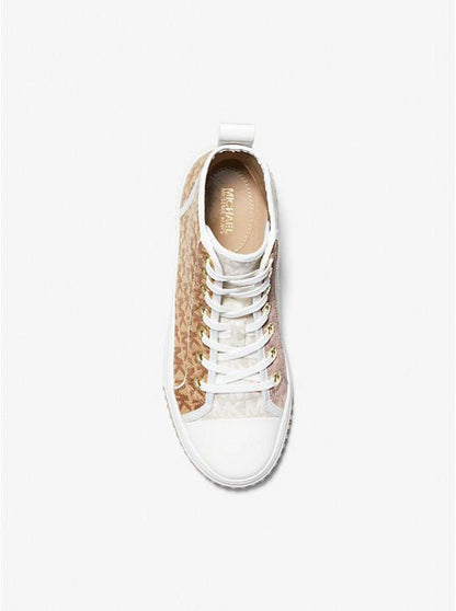 Gertie Color-Block Logo Jacquard High-Top Sneaker