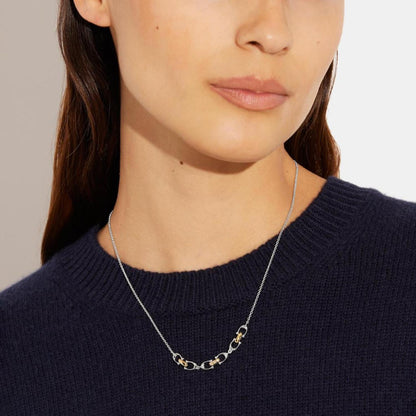 Coach Outlet Linked Signature Necklace