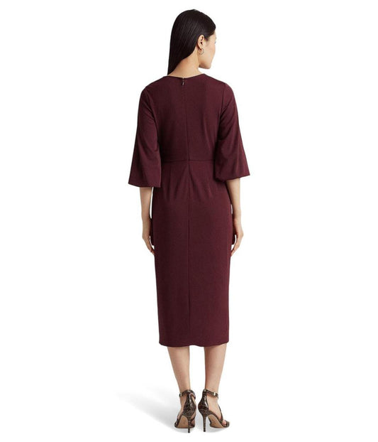 Stretch Jersey Tie Front Midi Dress