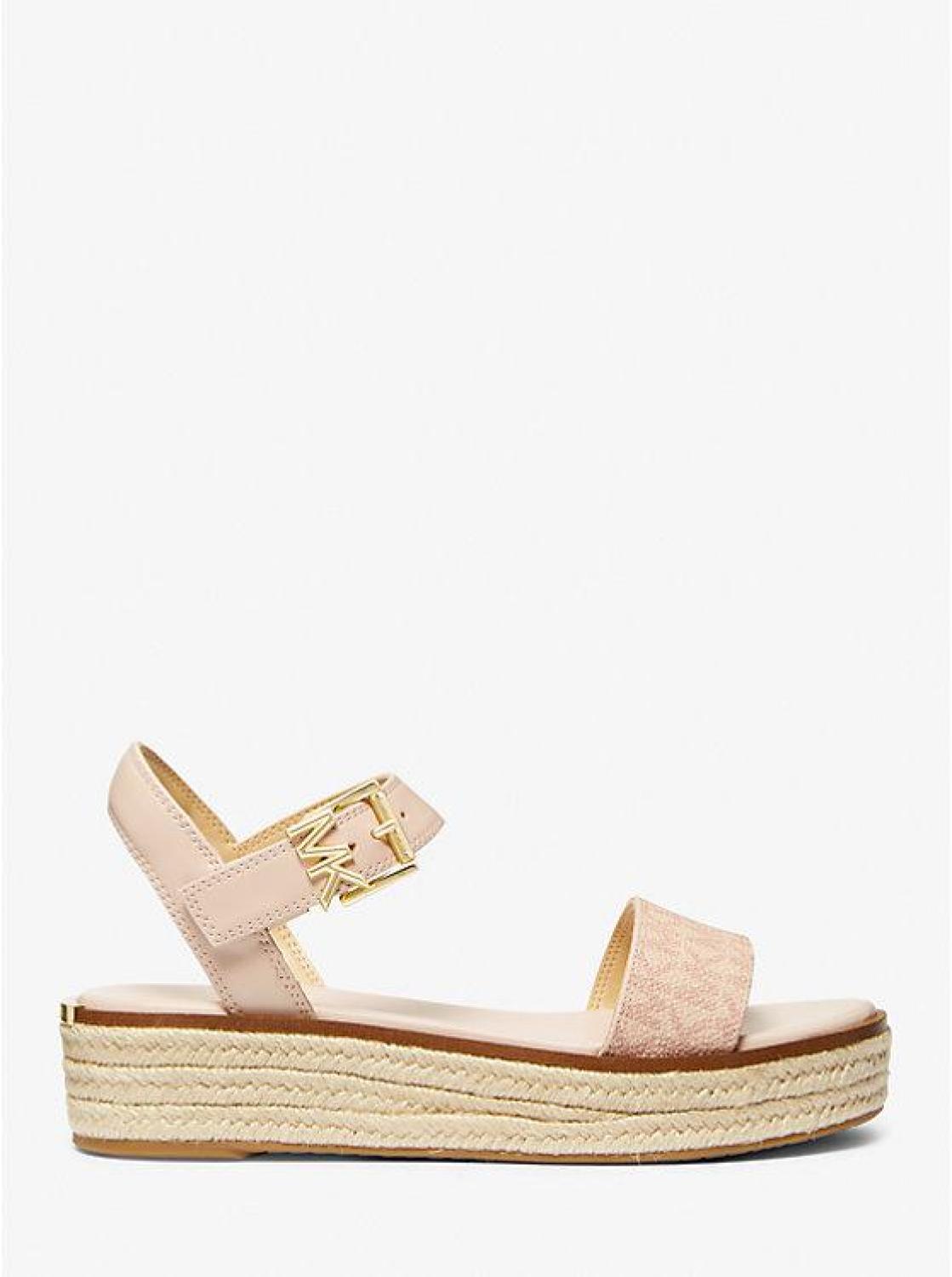 Richie Smooth and Logo Platform Espadrille Sandal