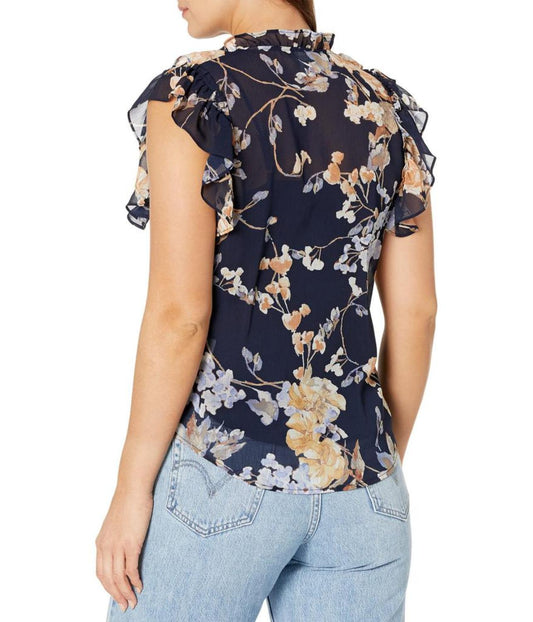 Petite Floral Georgette Sleeveless Shirt