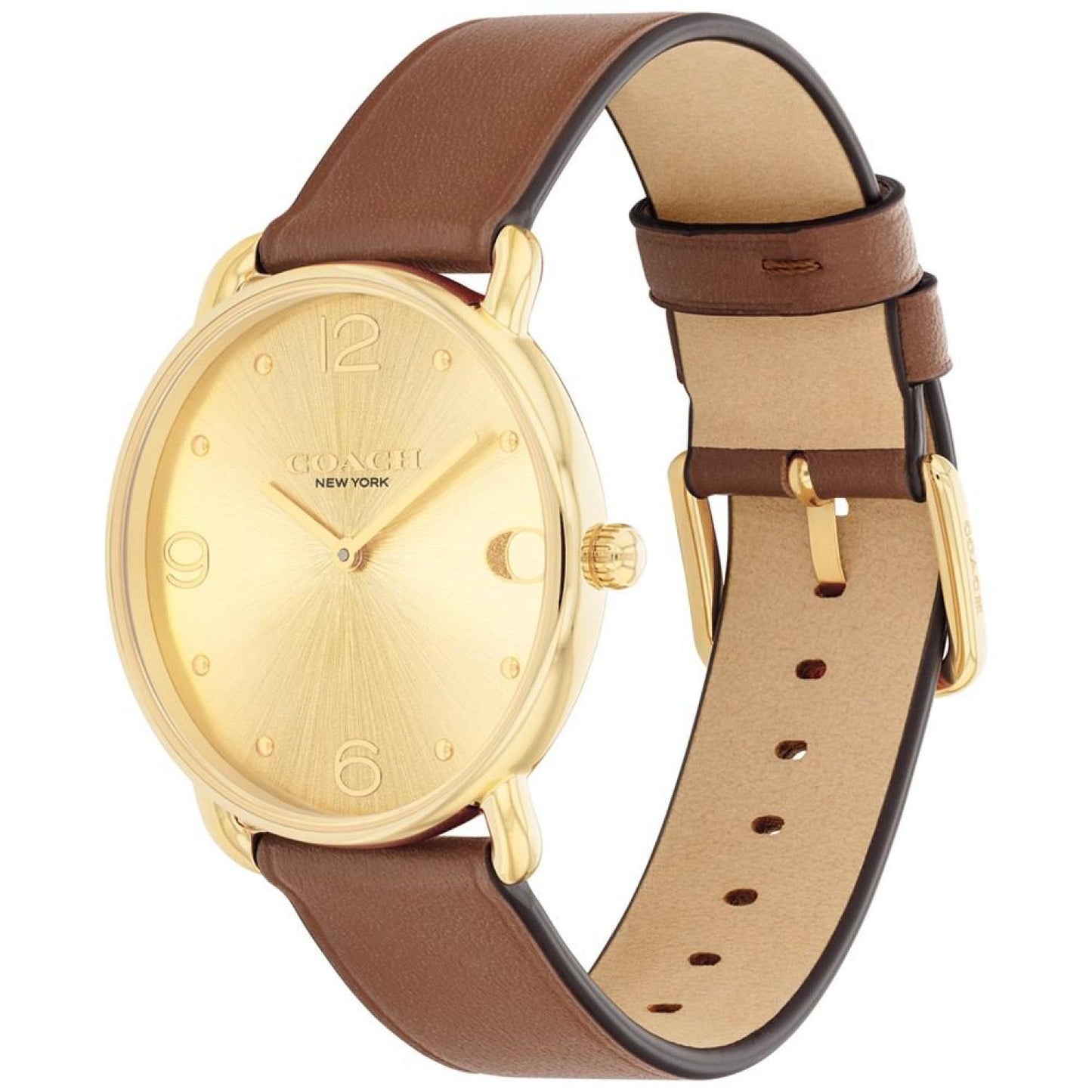 Unisex Elliot Saddle Leather Strap Watch, 36mm