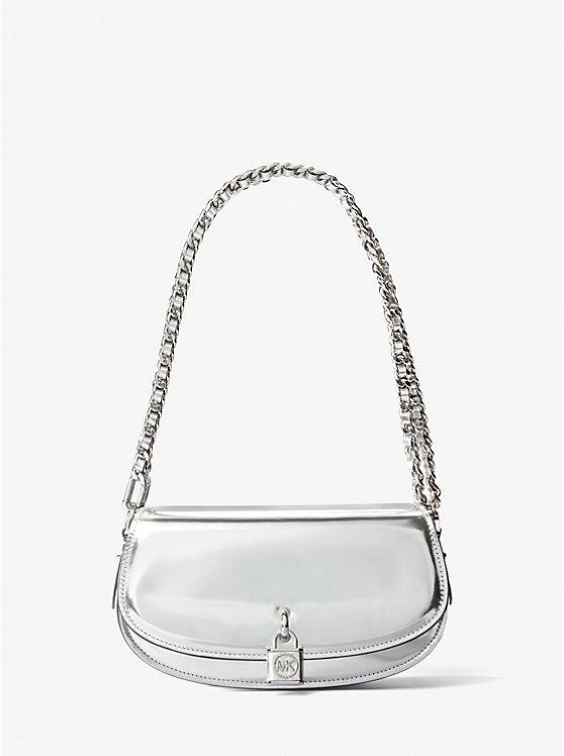 Mila Small Metallic Leather Shoulder Bag